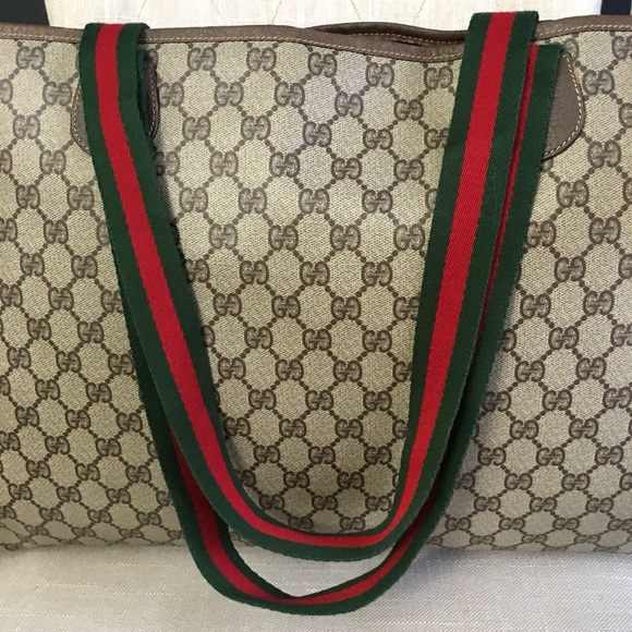 Gucci authentic brown monogram coated canvas large tote bag - Picture 6 of 16